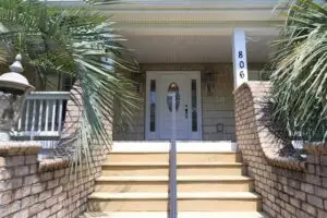 Exterior view of the Slate & Cypress Estate House entrance