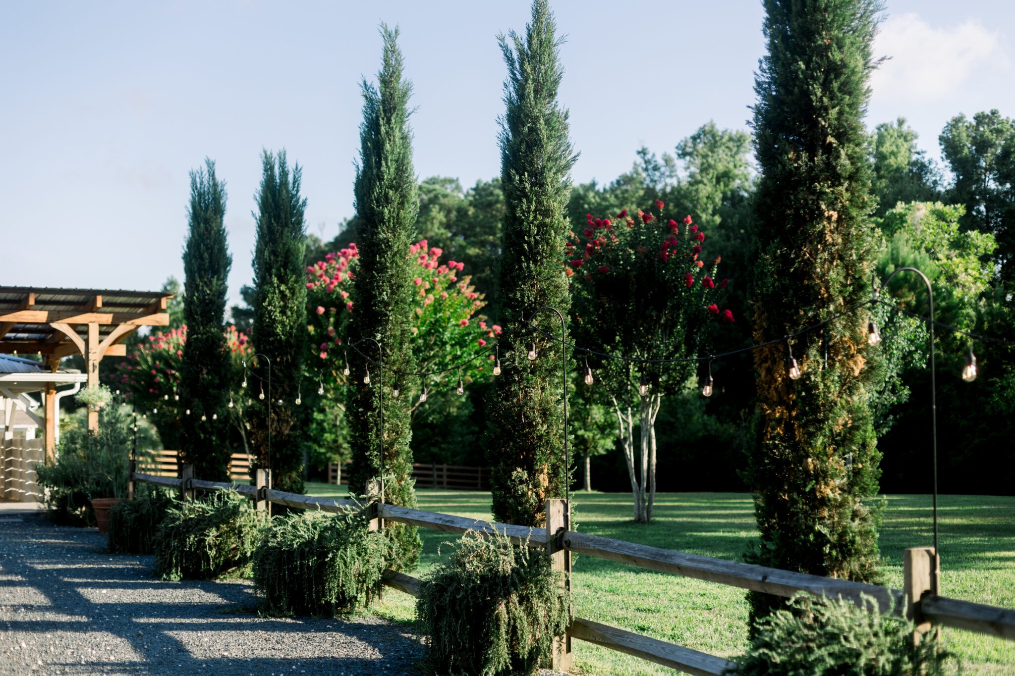 garden courtyard Italian cypress wedding venue