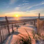 Serene beach scene with sandy shore and ocean water