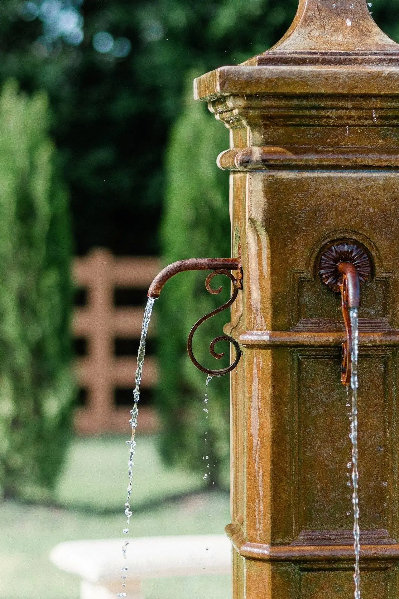 Outdoor rustic fountain and water feature
